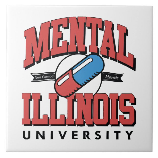 Funny Mental Health Ceramic Tile (Front)