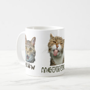 Funny Meow Cat Faces White Classic Mug