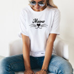 Funny Meow Kitty Cat Mustache And Whisker T-Shirt