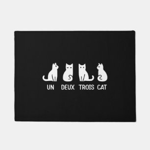 Funny Meow Kitty Un Deux Trois Cat Funny Black Cat Doormat