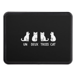 Funny Meow Kitty Un Deux Trois Cat Funny Black Cat Hitch Cover