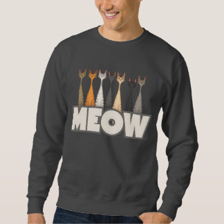 Funny Meow Peeking Cats Crew | Cat Humor Graphic Sweatshirt