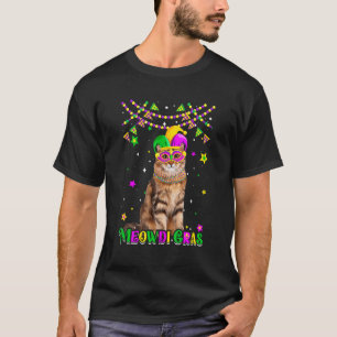 Funny Meowdi Gras Siberian Cat Mardi Gras Carnival T-Shirt