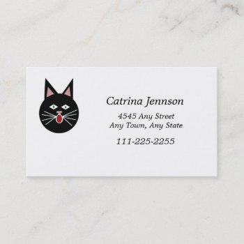 Funny Meowing Cat  Business Card by dbvisualarts at Zazzle