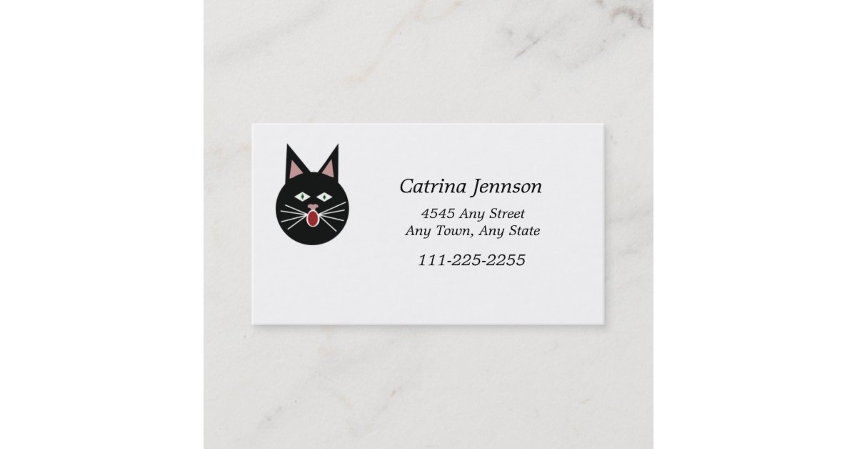 Funny Meowing Cat Business Card | Zazzle