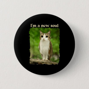 Funny Meowl Meme, Cat Owl Meme Brainrot Gen Alpha  Button