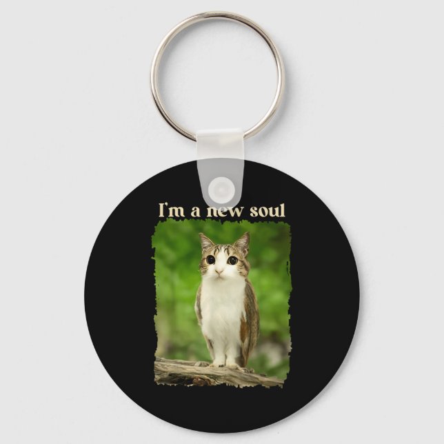Funny Meowl Meme, Cat Owl Meme Brainrot Gen Alpha  Keychain (Front)