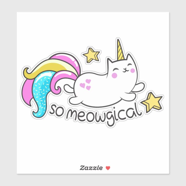 Funny meowlogical unicorn kitty sticker (Sheet)