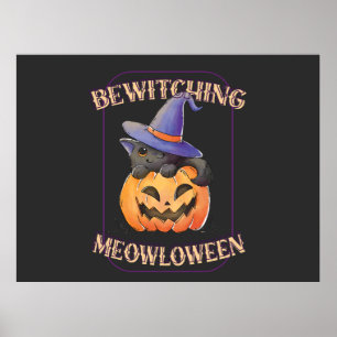 Funny Meowloween  Poster