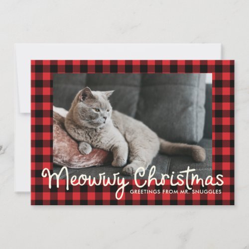 Funny Meowwy and Bwight Holiday  Photo Greeting