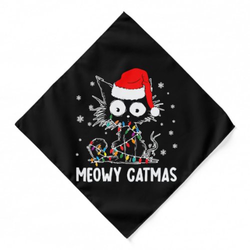 Funny Meowy Catmas Cat Christmas Shirts for Boys g Bandana