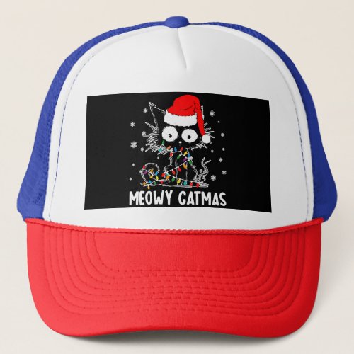 Funny Meowy Catmas Cat Christmas Shirts for Boys g Trucker Hat