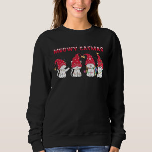 Funny Meowy Catmas Xmas Cat Tree Light Christmas K Sweatshirt
