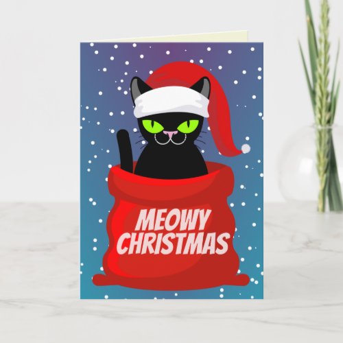 Funny Meowy Christmas Card