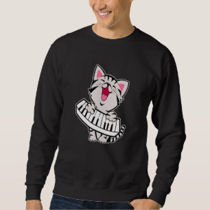 Funny Meowzart Cat Pun Classical Music Piano Keybo Sweatshirt