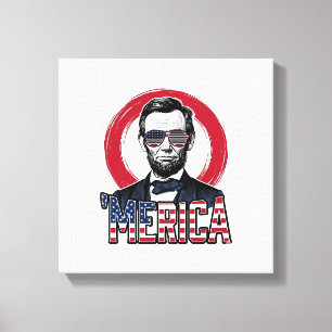 Funny Merica Patriotic President Vintage Vector De Canvas Print