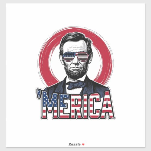 Funny Merica Patriotic President Vintage Vector De Sticker