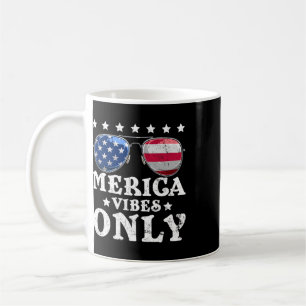 Funny Merica Vibes Only American Flag Sungles 4th Coffee Mug