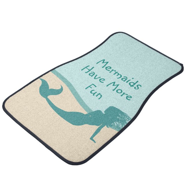 Funny Mermaid Beach Theme Car Floor Mat (Angled)