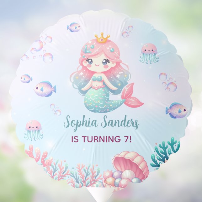 Funny  Mermaid Birthday Girl Balloon (Creator Uploaded)