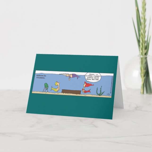 Funny Mermaid Funeral Card (Front)