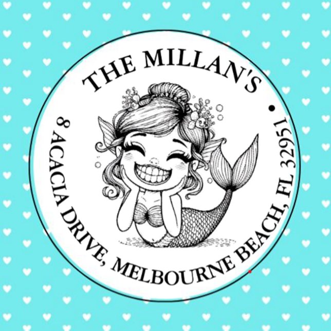 Funny Mermaid Party  theme Self-inking Stamp (perfect for adding fun and charm to any project. Make every impression smile!)