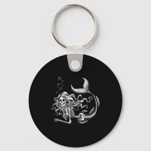 Funny Mermaid Skeleton Halloween Costume Women Gir Keychain