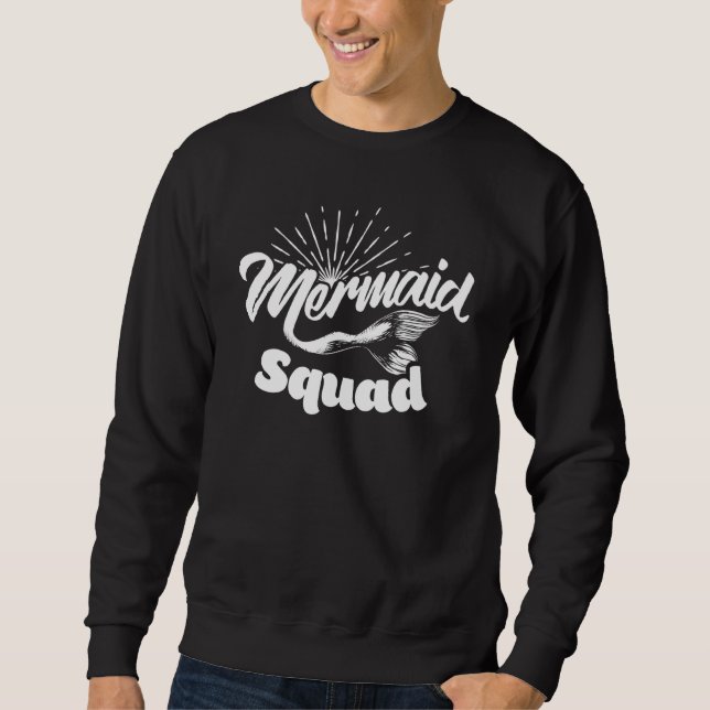 Funny Mermaid Squad For Kids Women Cool Nymph Sweatshirt (Front)