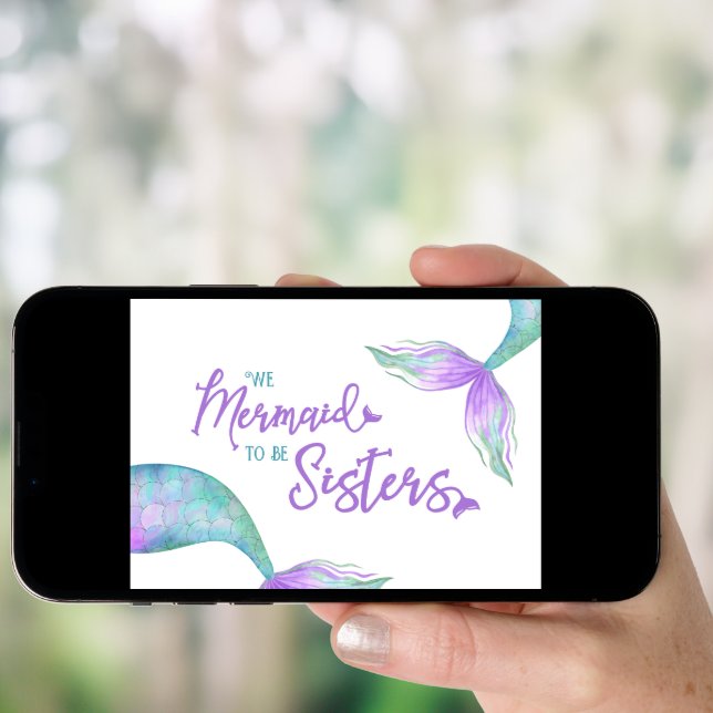 Funny Mermaid to be Sisters Bridesmaid Proposal Invitation (Front Digital)
