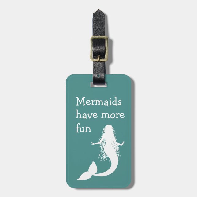 Funny Mermaid Travel Luggage Tag (Front Vertical)