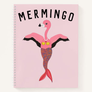 Funny Mermingo Flamingo Mermaid Magic Creature Notebook
