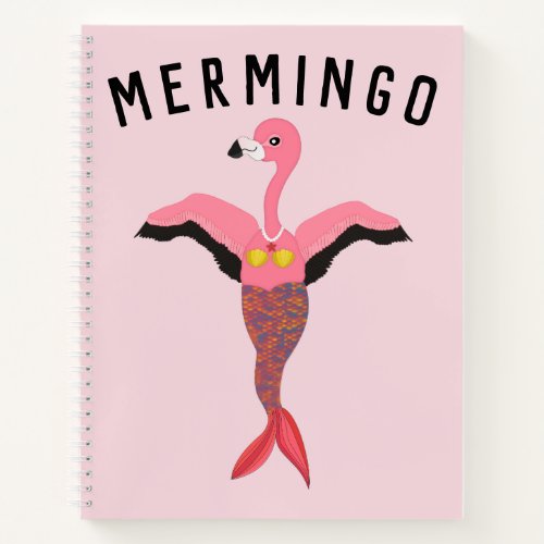 Funny Mermingo Flamingo Mermaid Magic Creature Notebook