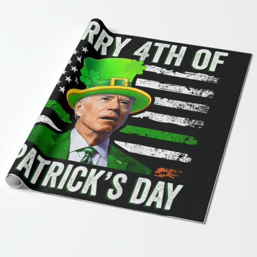 Funny Merry 4th Of St Patricks Day Joe Biden  Wrapping Paper