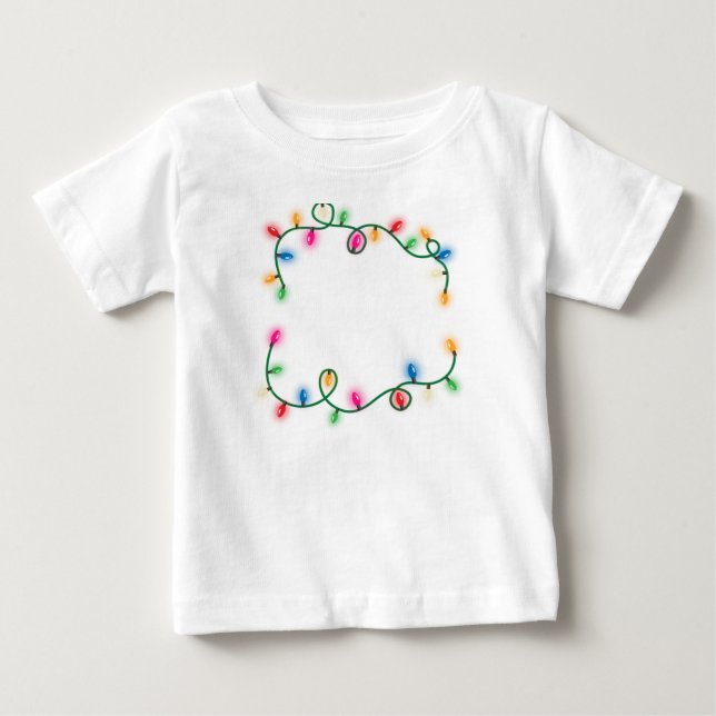 Funny Merry and Bright Christmas Lights Xmas Holid Baby T-Shirt (Front)