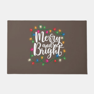 Funny Merry and Bright Christmas Lights Xmas Holid Doormat