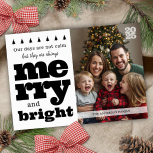 Funny Merry and Bright Large Family Christmas Card