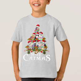Funny Merry Catmas tree lights Christmas Gift Cat T-Shirt
