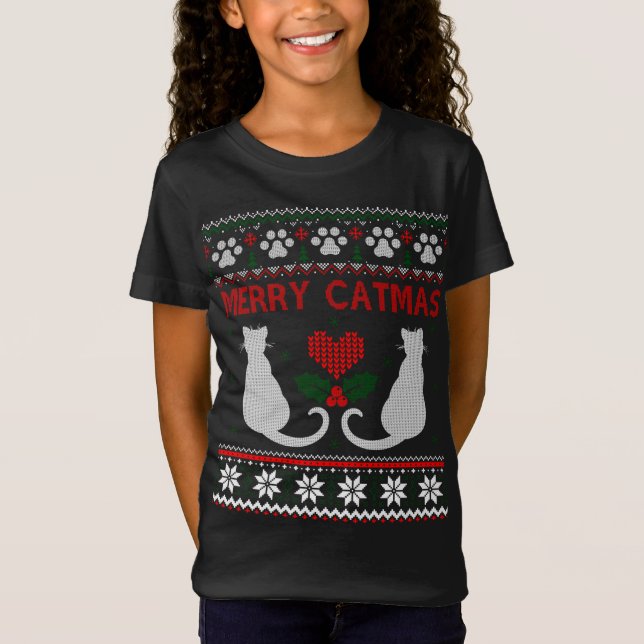Funny Merry Catmas Ugly Christmas Sweater (Front)