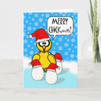 Funny Merry Chickmas, Christmas Chicken Holiday Card