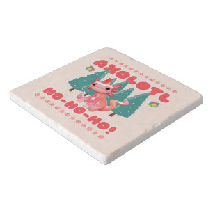 Funny Merry Christmas Axolotl Ho-Ho-Ho! Trivet