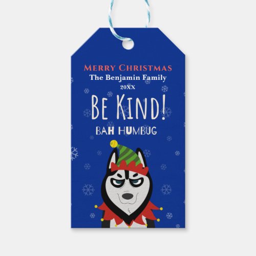 Funny Merry Christmas Bah Humbug Be Kind Holiday Gift Tags