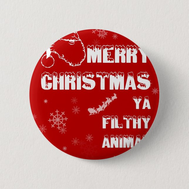 Funny Merry Christmas Button (Front)