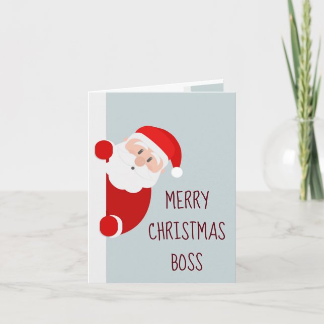 Funny Merry Christmas Card Boss Santa (Front)