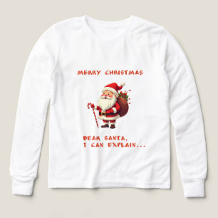 Funny Merry Christmas Dear Santa I Can Explain T-S Tri-Blend Shirts