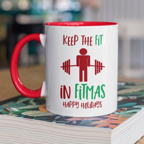 Funny Merry Christmas Fitmas Pun Trainer Mug