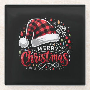 Funny Merry Christmas Glass Coaster