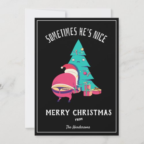 Funny Merry Christmas Greeting Naughty Black Holiday Card