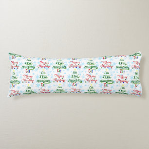 Funny Merry Christmas Holiday Naughty Elf Body Pillow