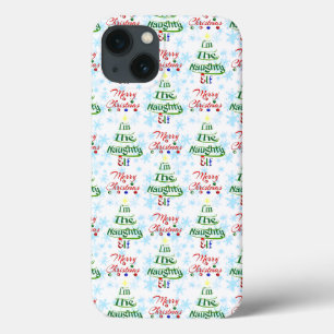 Funny Merry Christmas Holiday Naughty Elf iPhone 13 Case