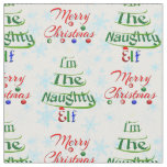 Funny Merry Christmas Holiday Naughty Elf Fabric